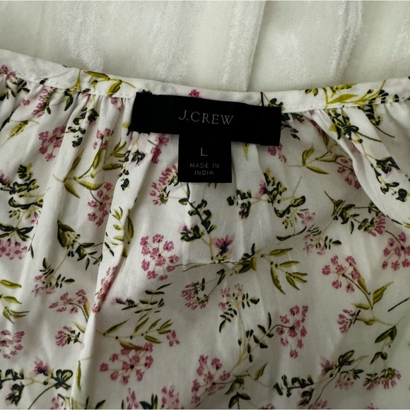 J.Crew Tie-sleeve button-front cotton poplin top in meadow floral - Picture 8 of 9